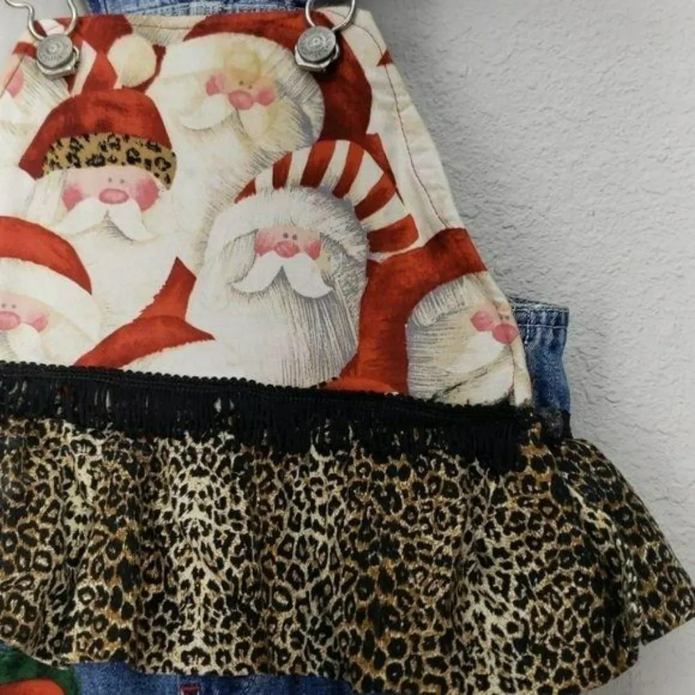 Baby Gap Santa Design Girls 12-18 Months Denim Overalls‎